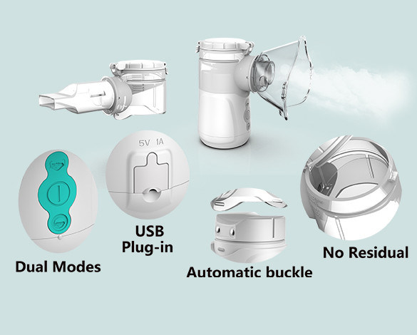 Κρύα εγχώριο Nebulizer βήχα μηχανή ≥0.25ml/Min με την μπαταρία ΣΥΝΕΧΟΎΣ 5V δύναμης 3V
