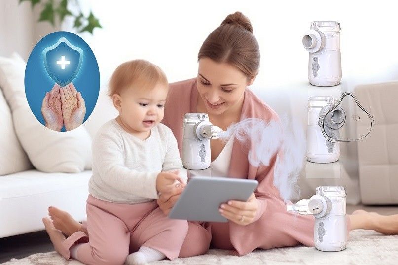 Ιατρικής κλάσης Μεμβράνη Vibrator Mesh Nebulizer 1.2W μπαταρία ή DC τροφοδοτείται